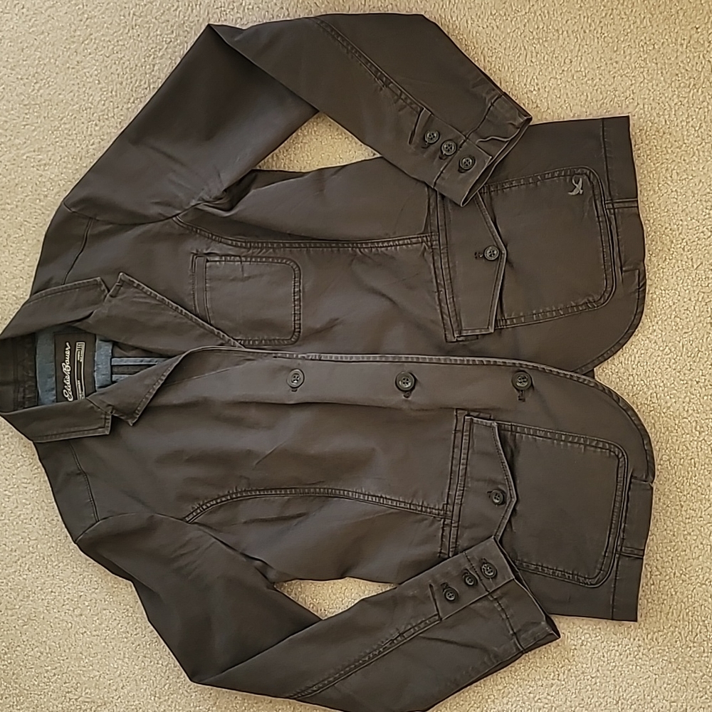 Eddie Bauer, Legendwash, cotton unlined gray blazer